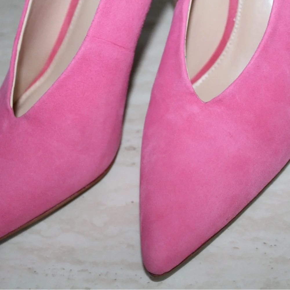 Vince Camuto Ankia Soft Pink Suede Pump Heels - Picture 13 of 16